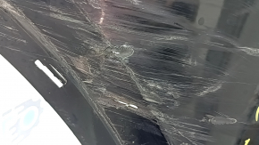The bare rear bumper, upper part of the Audi Q5 80A 21-24, for parking sensors, black, pressed, torn, cracks, scratches, missing fragment