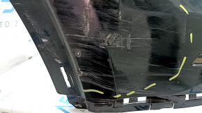The bare rear bumper, upper part of the Audi Q5 80A 21-24, for parking sensors, black, pressed, torn, cracks, scratches, missing fragment