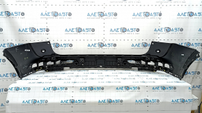 The bare rear bumper, upper part of the Audi Q5 80A 21-24, for parking sensors, black, pressed, torn, cracks, scratches, missing fragment
