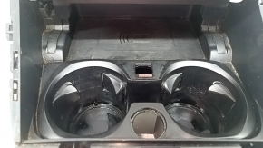 BMW 3 Series G20 19-22 center console pocket with cup holders in gray wood with wireless charging, with cup holder, scratches