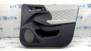 Mitsubishi Outlander 22-23 front right door panel, black with gray leather, with gray leather armrest, with backlight, scratches, broken mount