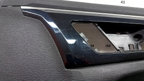 Mitsubishi Outlander 22-23 front right door panel, black with gray leather, with gray leather armrest, with backlight, scratches, broken mount