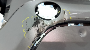 Bare front bumper, upper part, Jeep Compass 22-26, without parking sensors, halogen fog lights, silver, scratches, dents