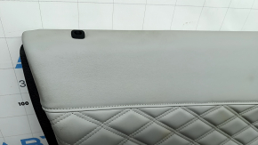 Mitsubishi Outlander 22-23 front left door panel, black with gray leather, with gray leather armrest, with backlight, scratches, needs cleaning