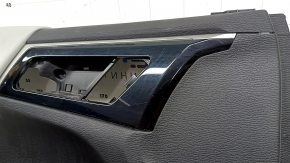 Mitsubishi Outlander 22-23 front left door panel, black with gray leather, with gray leather armrest, with backlight, scratches, needs cleaning
