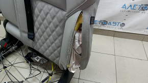 Mitsubishi Outlander 22-26 rear seat backrest, grey leather, with belt and armrest, with frame, scorched, dry-cleanable