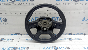 Mitsubishi Outlander 22-26 black leather steering wheel, without paddle shifters, wiring and vibration motor, worn, ready for re-upholstery