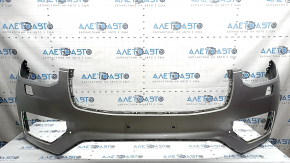 Bare front bumper for Volvo XC90 16-19 with headlight washer and no park assist, silver, non-factory holes, scratches, chips