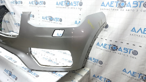 Bare front bumper for Volvo XC90 16-19 with headlight washer and no park assist, silver, non-factory holes, scratches, chips