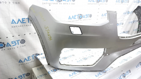 Bare front bumper for Volvo XC90 16-19 with headlight washer and no park assist, silver, non-factory holes, scratches, chips