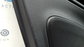 Door trim, rear left, Volvo XC90 16-23, black leather, gray insert, black leather armrest, with handle, without curtain, scratches, bumps