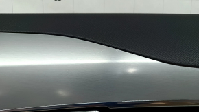 Door trim panel, rear right, Volvo XC90 16-23, black leather, gray insert, black leather armrest, with handle, without curtain, scratches