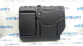 Left rear seat back, 2nd row, Jeep Compass 22-26, black leather, brown stitching, with belt, with armrest, dented leather