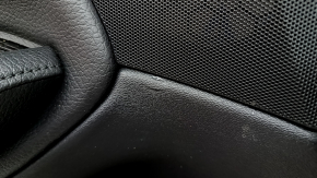 Black front left door panel for Volvo XC90 16-22, black leather insert, black leather armrest with handle, gray insert, scratches, bump