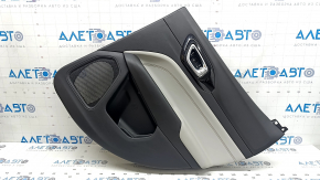 Jeep Compass 22-26 rear right door panel, black, gray leather armrest with brown stitching, with handle, scratches on the trim