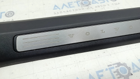 Volvo XC90 16-23 black front left inner door sill with chrome insert, scratches