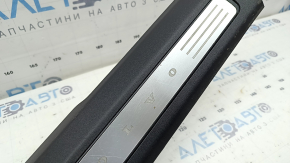 Volvo XC90 16-23 black front left inner door sill with chrome insert, scratches