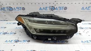 Volvo XC90 16-17 LED front right headlight assembly, scratches, peeling paint, spider web, needs polishing