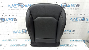 Jeep Compass 22-26 driver's seat cushion upholstery, black leather with brown stitching, heated