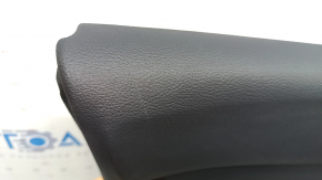 Jeep Compass 22-26 black front left door panel, gray leather insert and armrest, brown stitching, backlit, cleanable, scratches
