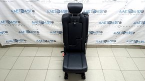 Rear center seat, 2nd row, Volvo XC90 16-22, black leather, for 2 rows, with seat belt and armrest, scratches on plastic