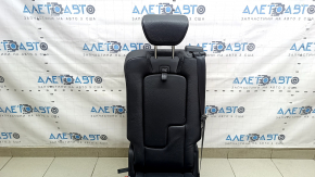Rear center seat, 2nd row, Volvo XC90 16-22, black leather, for 2 rows, with seat belt and armrest, scratches on plastic
