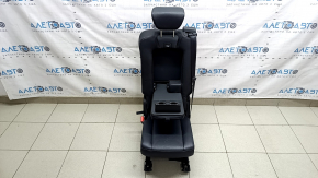 Rear center seat, 2nd row, Volvo XC90 16-22, black leather, for 2 rows, with seat belt and armrest, scratches on plastic