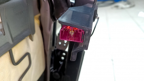 Rear center seat, 2nd row, Volvo XC90 16-22, black leather, for 2 rows, with seat belt and armrest, scratches on plastic