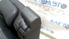 Rear center seat, 2nd row, Volvo XC90 16-22, black leather, for 2 rows, with seat belt and armrest, scratches on plastic