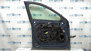 Front left door assembly Volvo XC60 18-26 Keyless, blue 723, bent molding, scratches on molding
