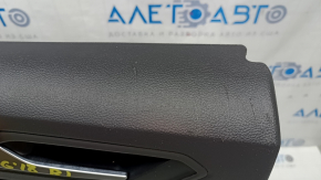 Black door trim panel, rear left, VW Tiguan 18-20, insert and armrest, black leather, with handle, broken fastener, scratches