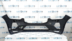 Bare front bumper Volvo XC60 22-26 with park assist, chrome moldings and headlight washers, blue, cracks, scratches