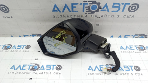 Left side mirror assembly for Kia Sportage 23-26, 8 pins, turn signal, heated, BSM, gloss black + texture
