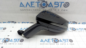 Left side mirror assembly for Kia Sportage 23-26, 8 pins, turn signal, heated, BSM, gloss black + texture