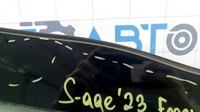 Kia Sportage 23-25 windshield under the humidity sensor and camera, air along the edge, torn seal, air under the trim, melted bracket, covered in soot 