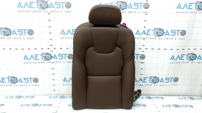 Rear seat backrest, 2nd row, left, Volvo XC60 22-26, brown Nappa leather, with headrest, heated, dented