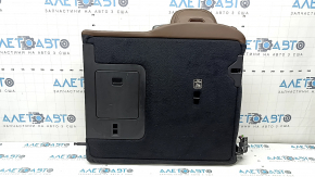 The backrest of the rear row, 2nd row, right, Volvo XC60 22-26, brown Nappa leather, with a headrest, with heating, an armrest and a central black belt, is dented, the chip mount is broken, scratches on the plastic