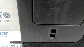 The backrest of the rear row, 2nd row, right, Volvo XC60 22-26, brown Nappa leather, with a headrest, with heating, an armrest and a central black belt, is dented, the chip mount is broken, scratches on the plastic