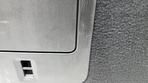The backrest of the rear row, 2nd row, right, Volvo XC60 22-26, brown Nappa leather, with a headrest, with heating, an armrest and a central black belt, is dented, the chip mount is broken, scratches on the plastic