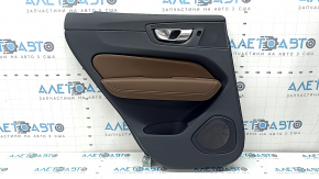 Door trim, rear left, Volvo XC60 18-26, black, armrest and insert, Nappa leather, brown, with overlay, bumpers, broken fastening