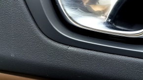 Door trim, rear left, Volvo XC60 18-26, black, armrest and insert, Nappa leather, brown, with overlay, bumpers, broken fastening