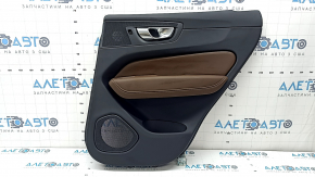 Door trim panel rear right Volvo XC60 18-26 black, armrest and insert Nappa leather brown, with overlay, scratches