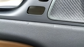 Black front left door panel for Volvo XC60 18-26, armrest and insert in brown Nappa leather, with Harman Kardon trim, tears, scratches, needs cleaning