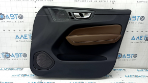Door trim panel front right Volvo XC60 18-26 black, armrest and insert Nappa leather brown, with Harman Kardon overlay, bumpers