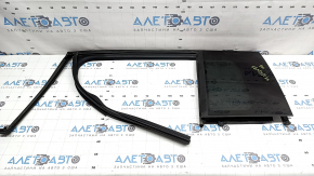Rear left door window glass with seal, Hyundai Santa Fe 24-26, tinted