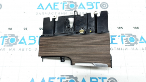 Volvo XC60 18-26 Linear Lime wood trim center console pocket with chrome and cigarette lighter