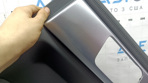 Hyundai Santa Fe 24-26 rear right door panel, gray, armrest and insert light gray, chrome molding, scratches on molding, ready for dry cleaning