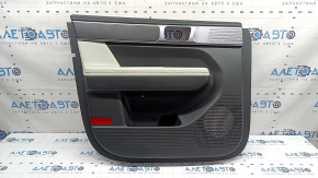 Front left door panel for Hyundai Santa Fe 24-26, gray, armrest and insert light gray, chrome molding, scratch