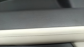 Front left door panel for Hyundai Santa Fe 24-26, gray, armrest and insert light gray, chrome molding, scratch