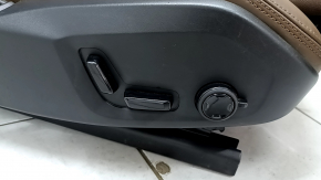 Volvo XC60 18-26 passenger seat with airbag, electric, heated, ventilated, brown Nappa leather, perforated, with knee support, scratches, needs cleaning